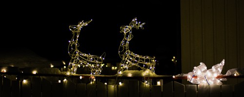 Weihnachtsgruß Beleuchteter Rentierschlitten